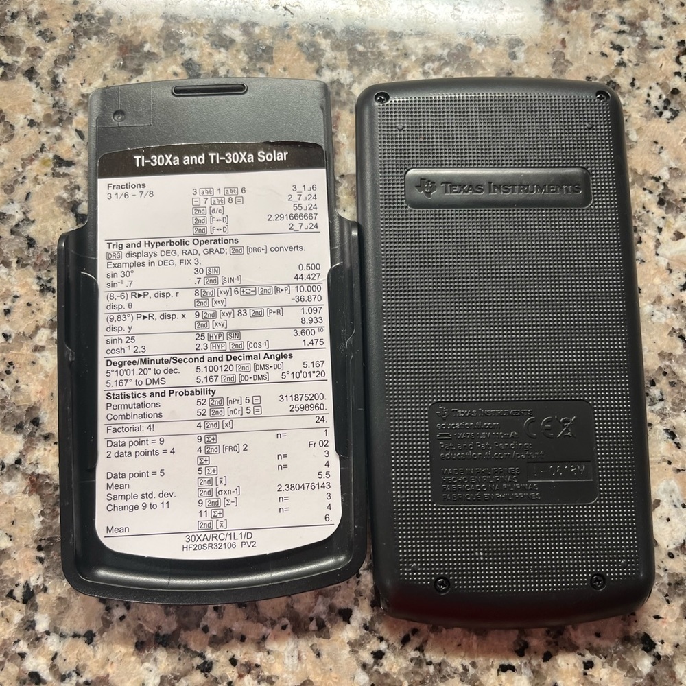 Texas Instruments Scientific Calculator TI-30Xa Solar Pocket w/Cover